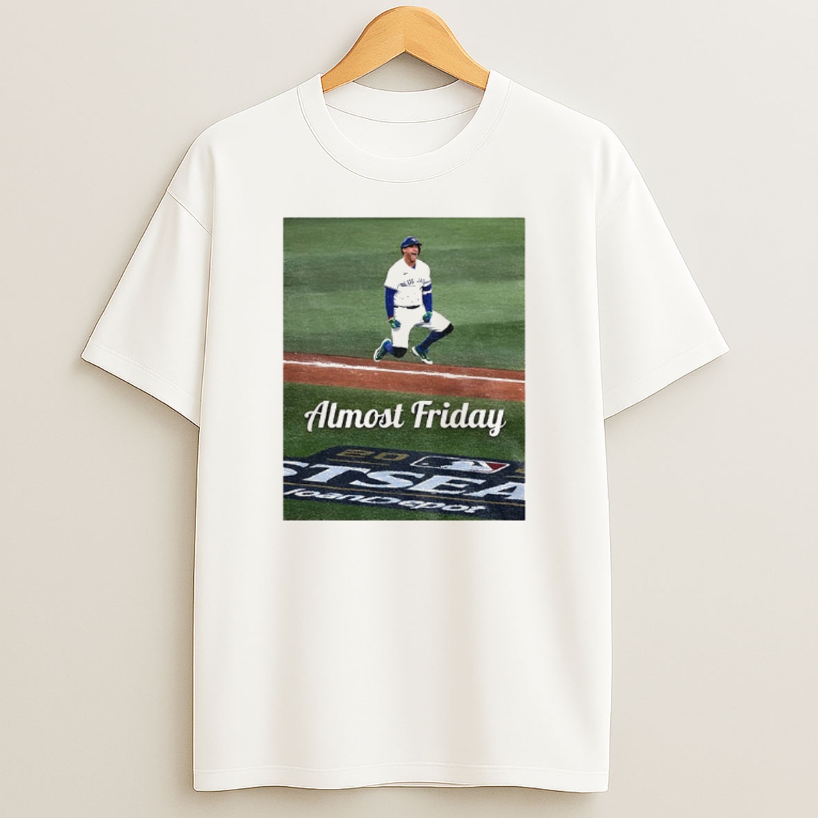 Premium George Springer Jump Toronto Blue Jays Baseball Almost Friday Sweatshirt Tee