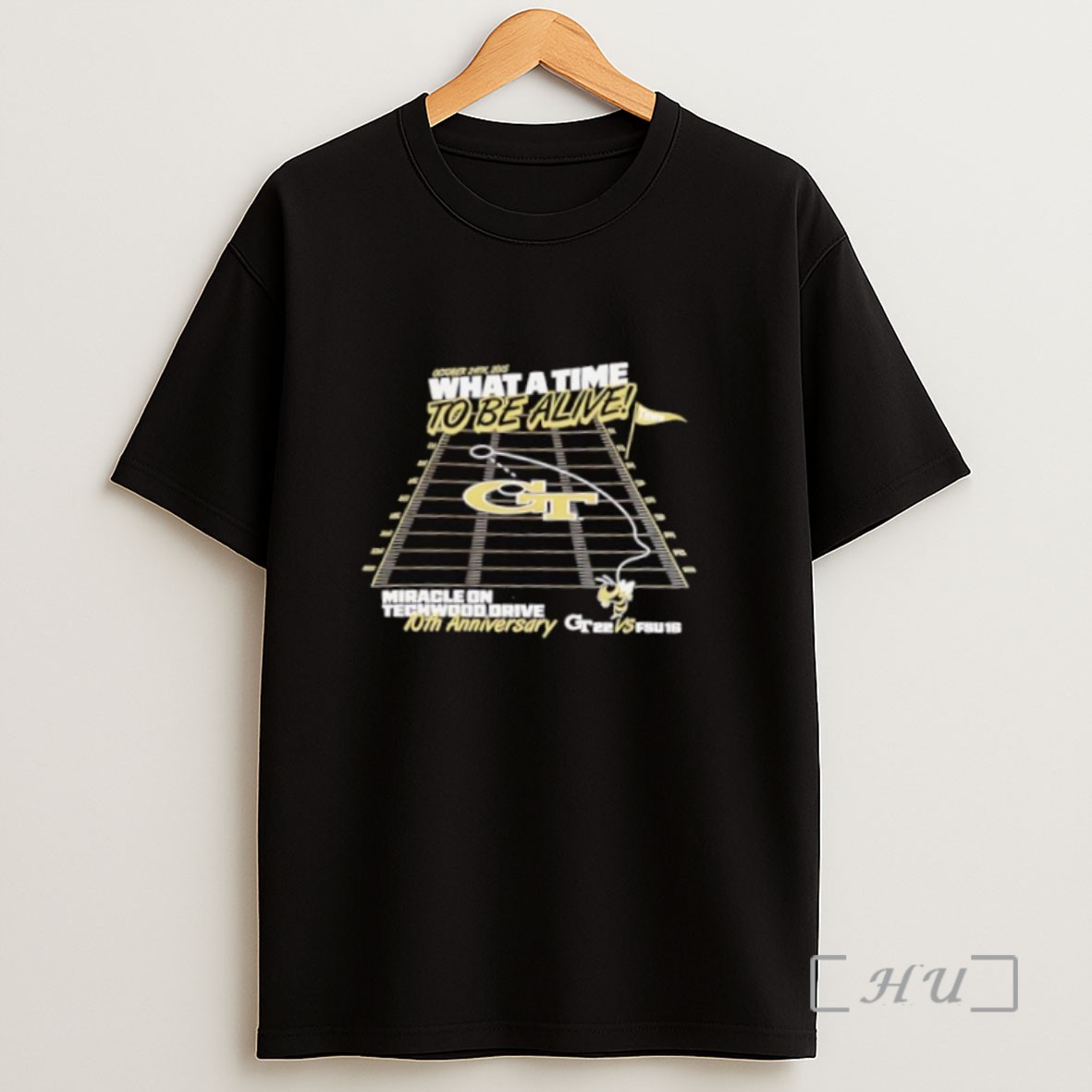Premium Georgia Tech Yellow Jackets Miracle On Techwood Drive 10th Anniversary Sweatshirt Tee Shirt