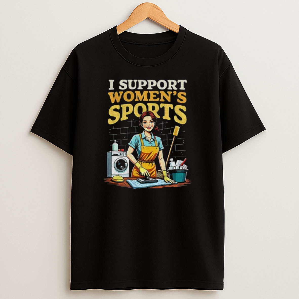 Premium I Support Womens Sports Washing Cleaning Cooking Sweatshirt Tee