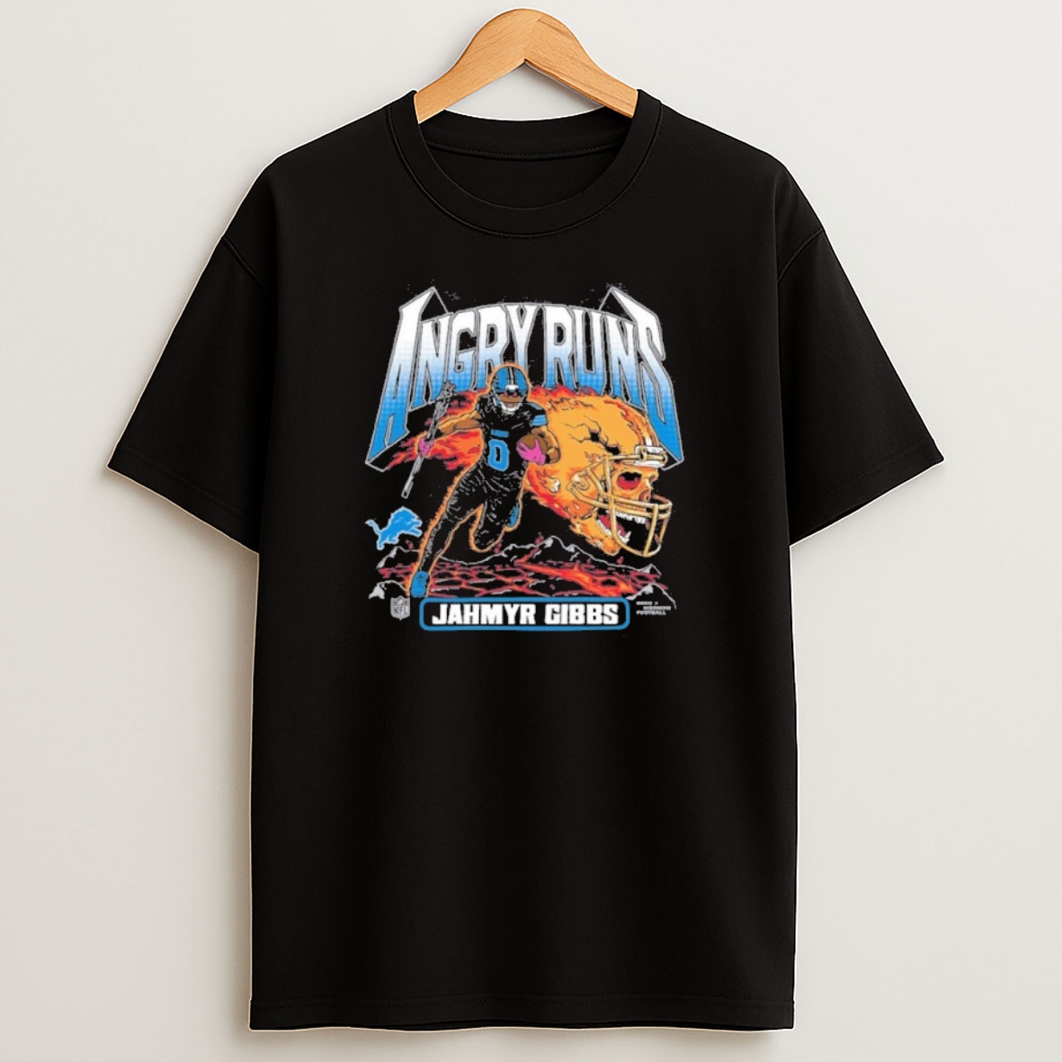 Premium Jahmyr Gibbs Detroit Lions Angry Runs Player Sweatshirt Tee