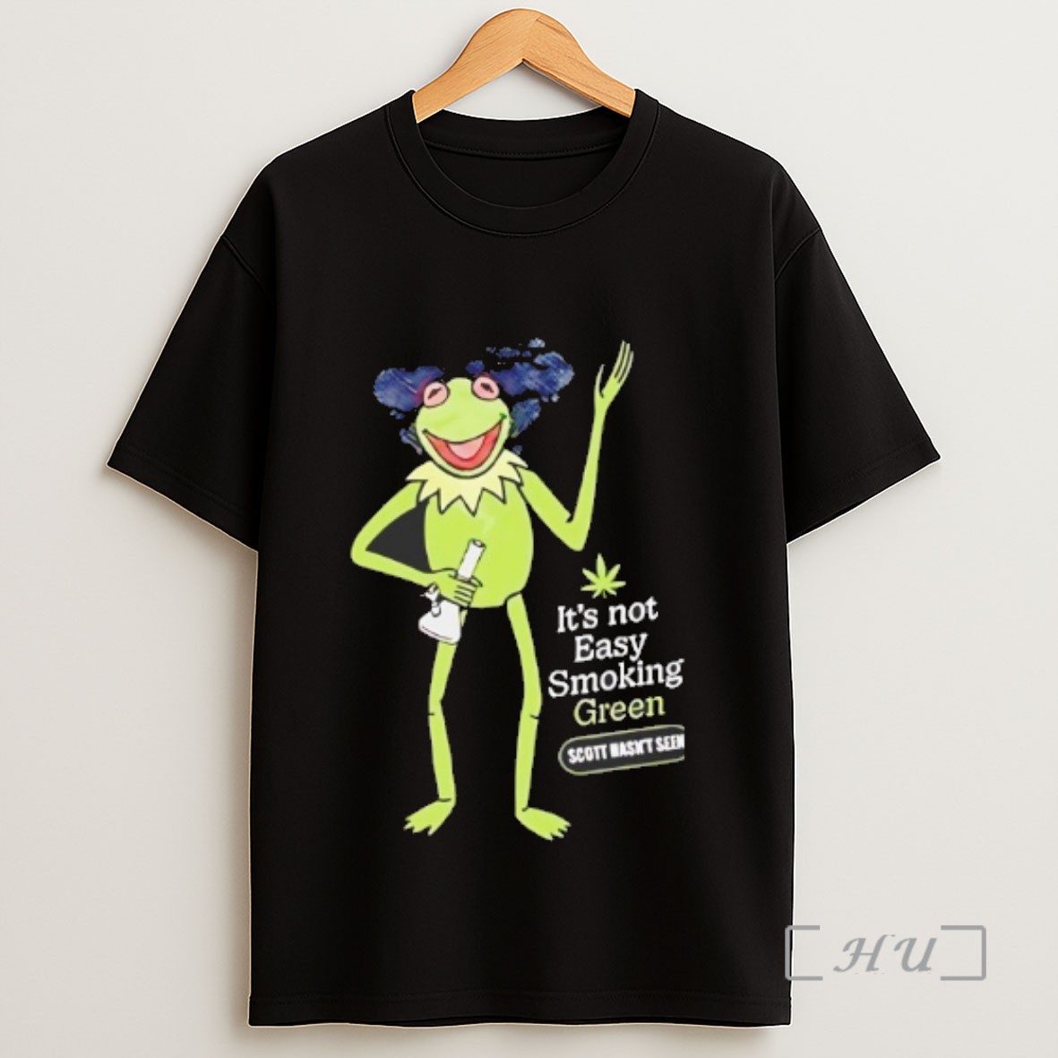 Premium Kermit The Frog Its Not Easy Smoking Green Sweatshirt Tee Shirt