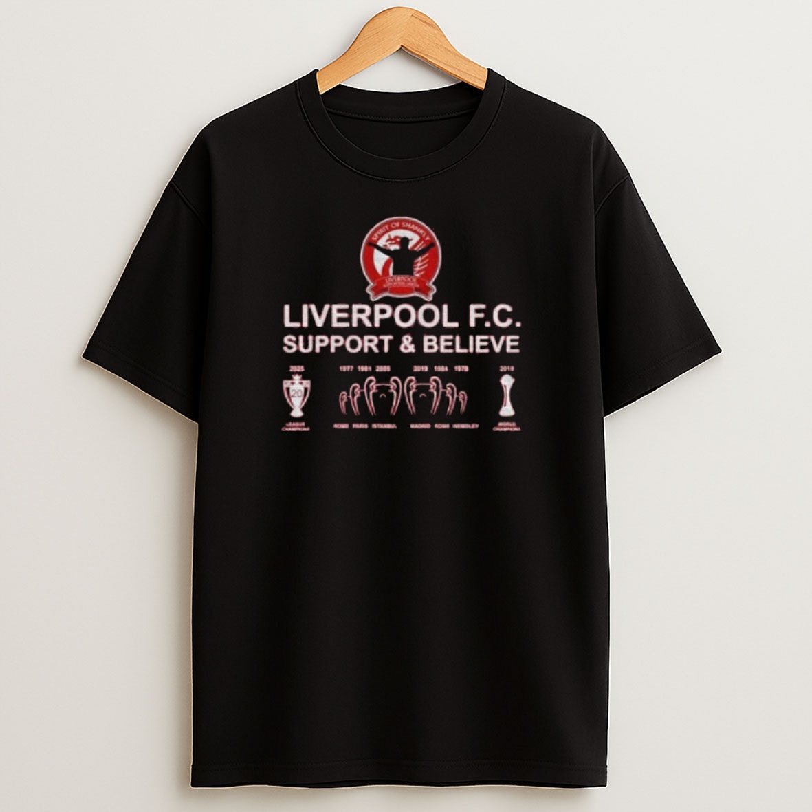 Premium Liverpool Fc Support And Believe Sweatshirt Tee
