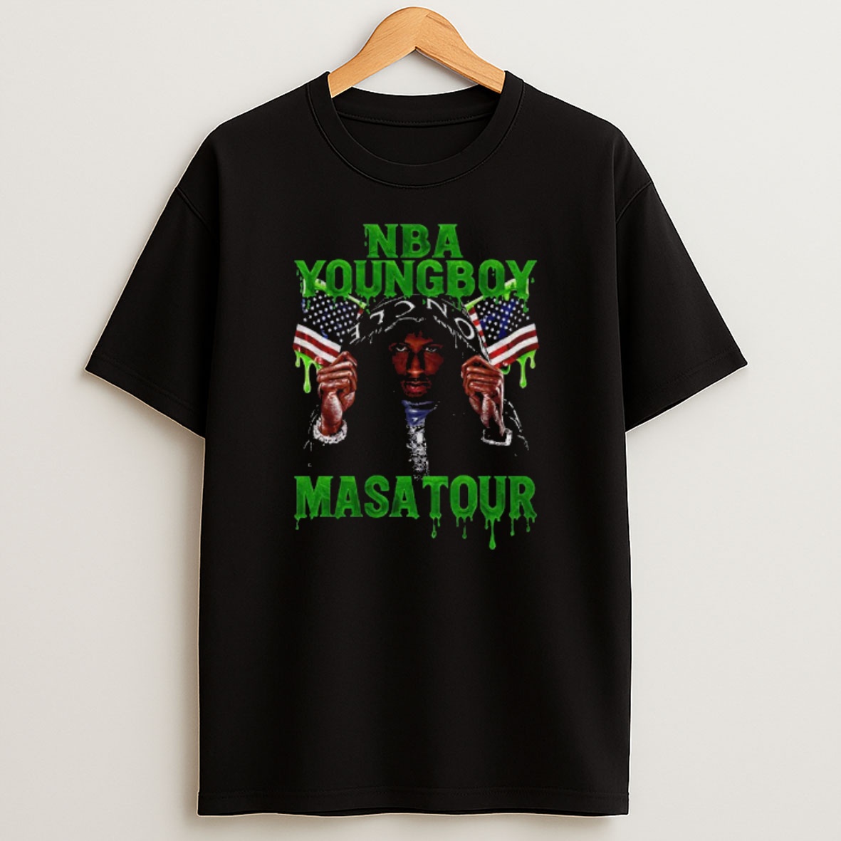 Premium Nba Youngboy Masa Tour I Just Got A New Gun American Flag Sweatshirt Tee