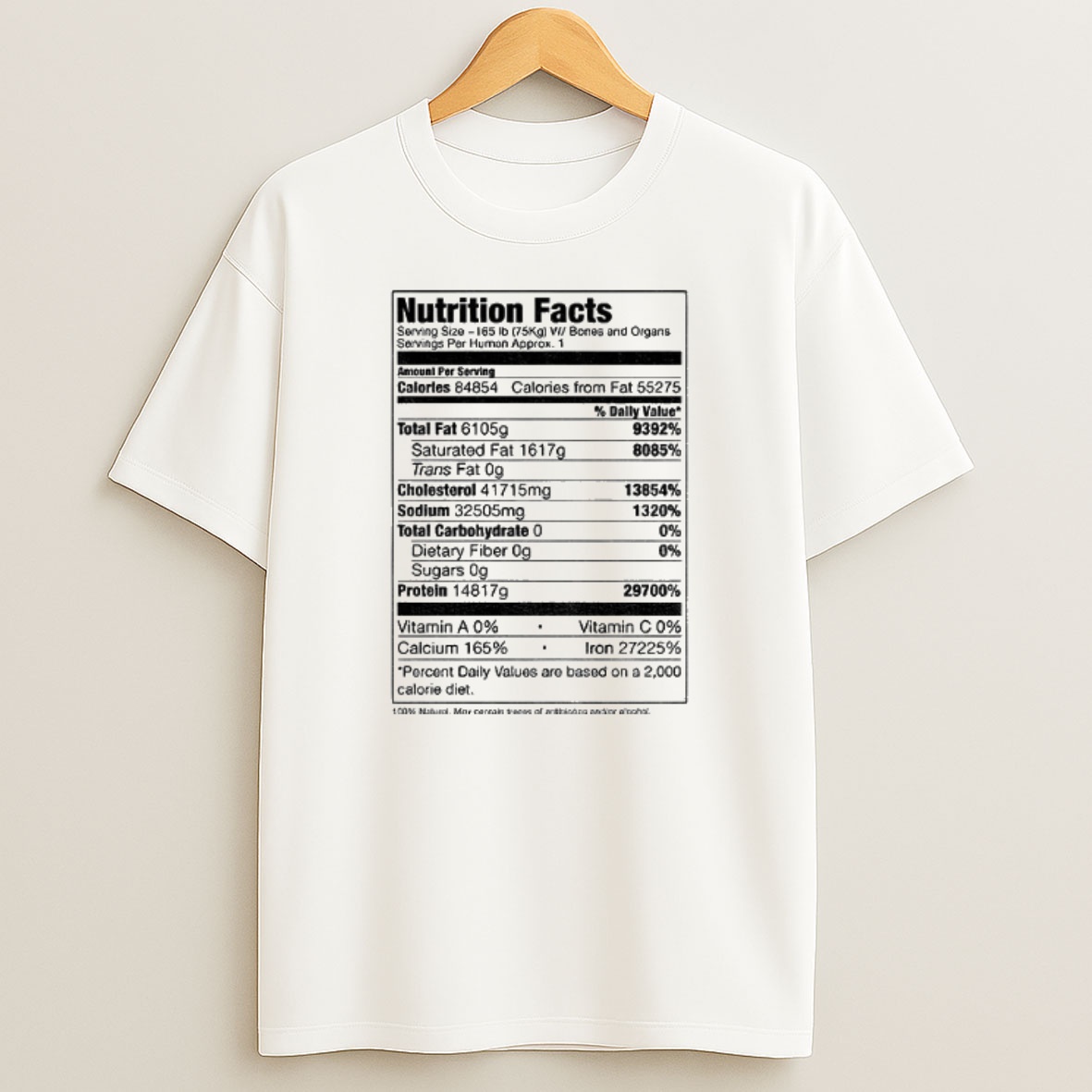 Premium Nutrition Facts Amount Per Serving Calories Total Fat Cholesterol Sodium Total Carbohydrate Sweatshirt Tee