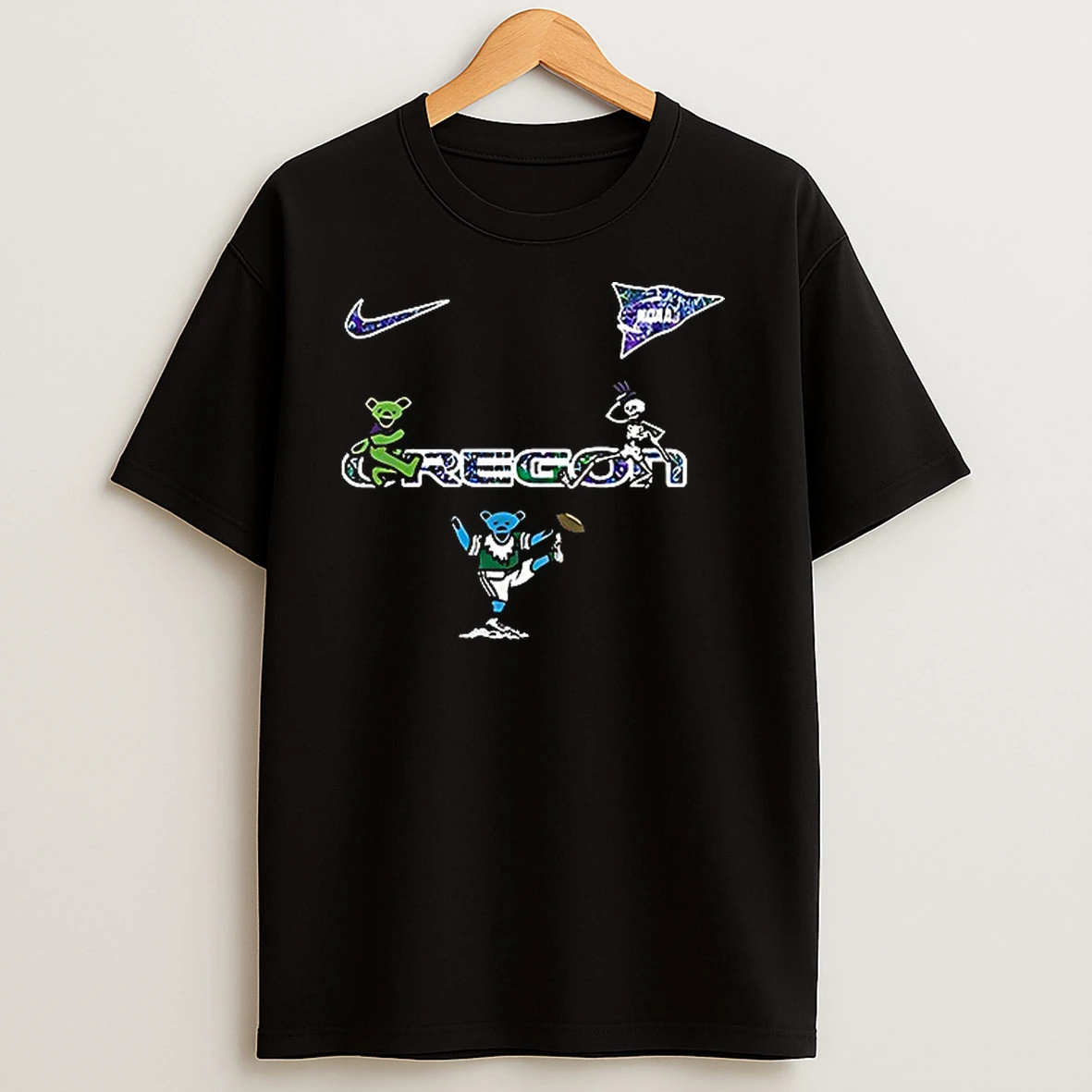 Premium Oregon Ducks Grateful Dead 60th Anniversary Bear Mascots Shirts