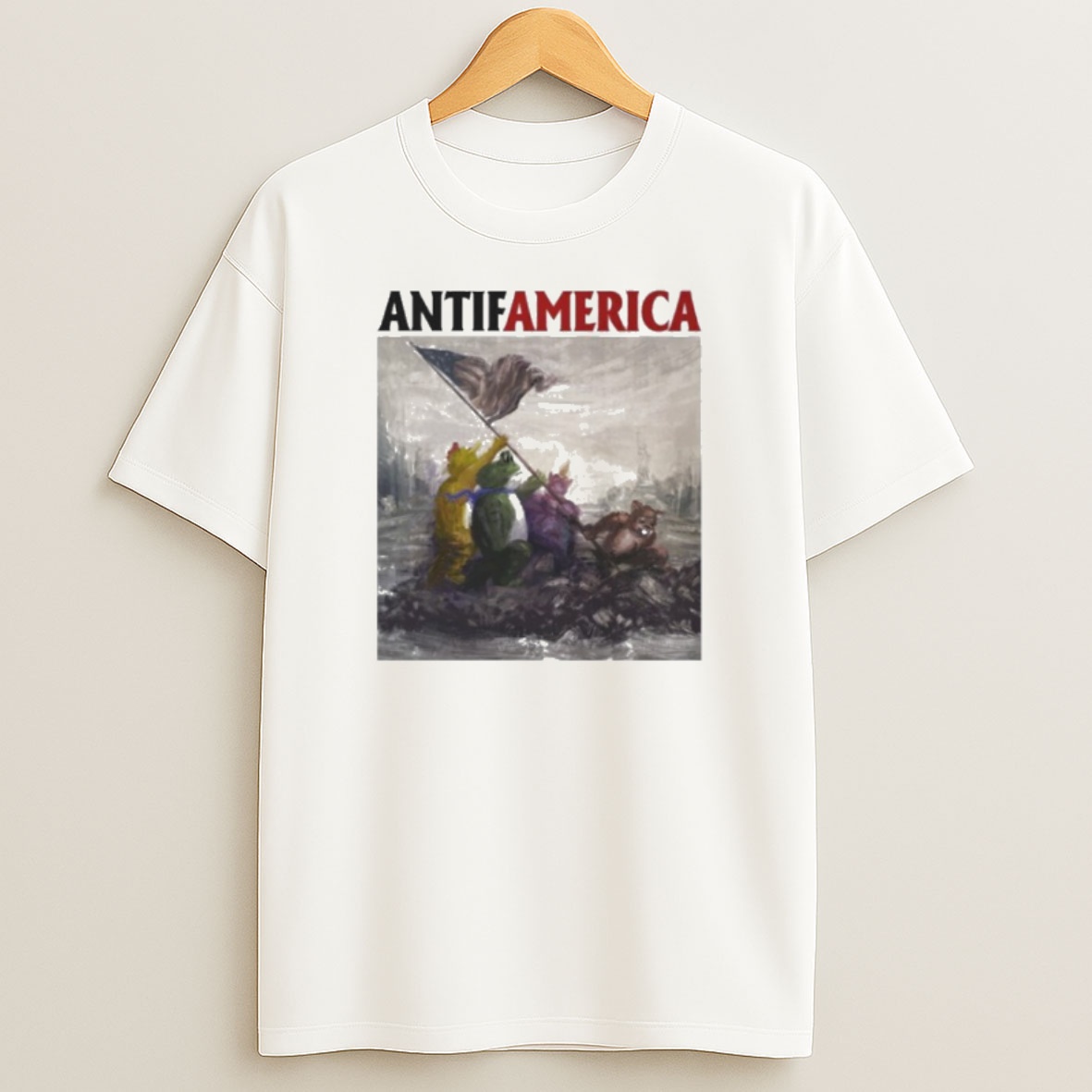 Premium Portland Frog Antifamerica Sweatshirt Tee