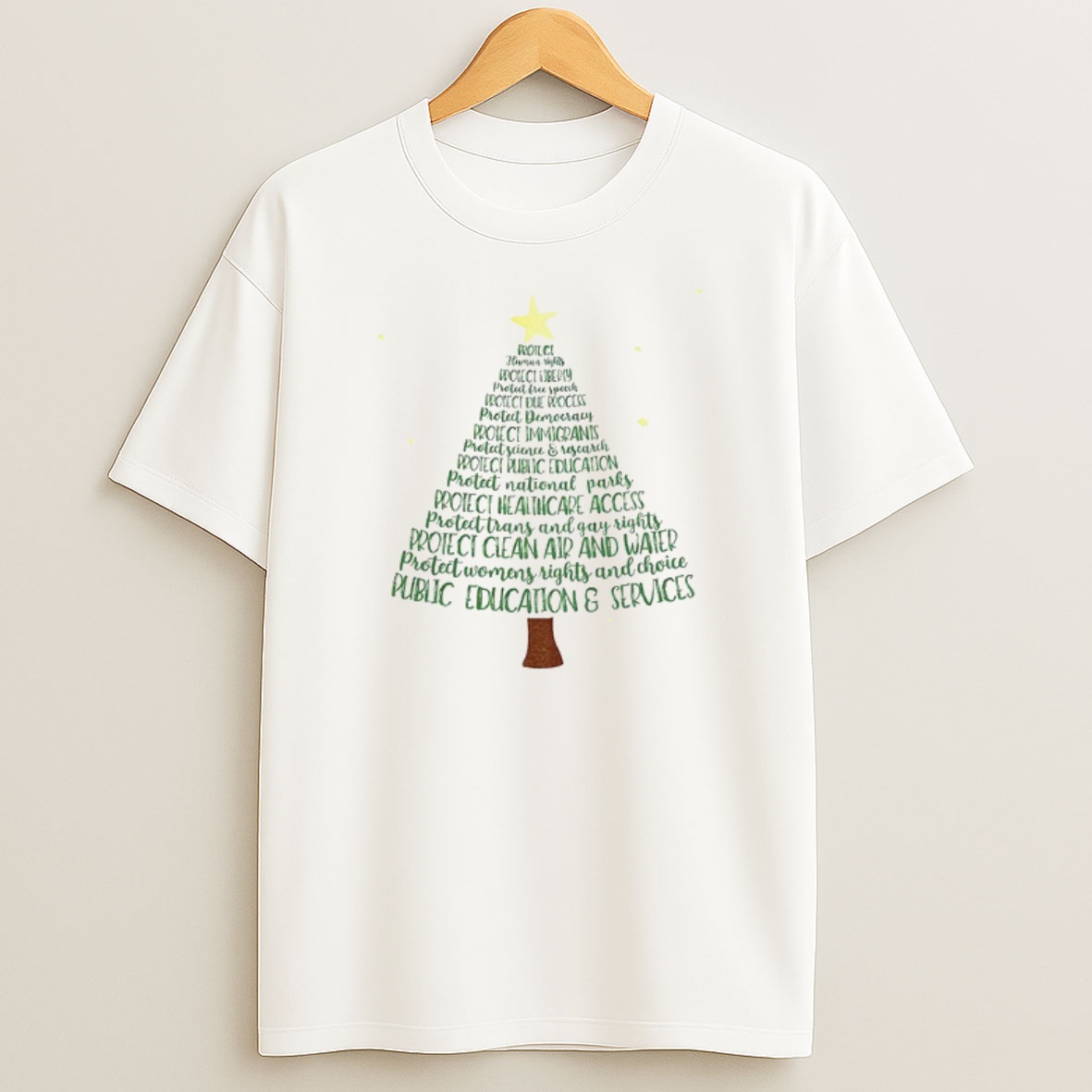 Premium Protect Democracy Christmas Tree Anti Trump Fascism Sweatshirt Tee