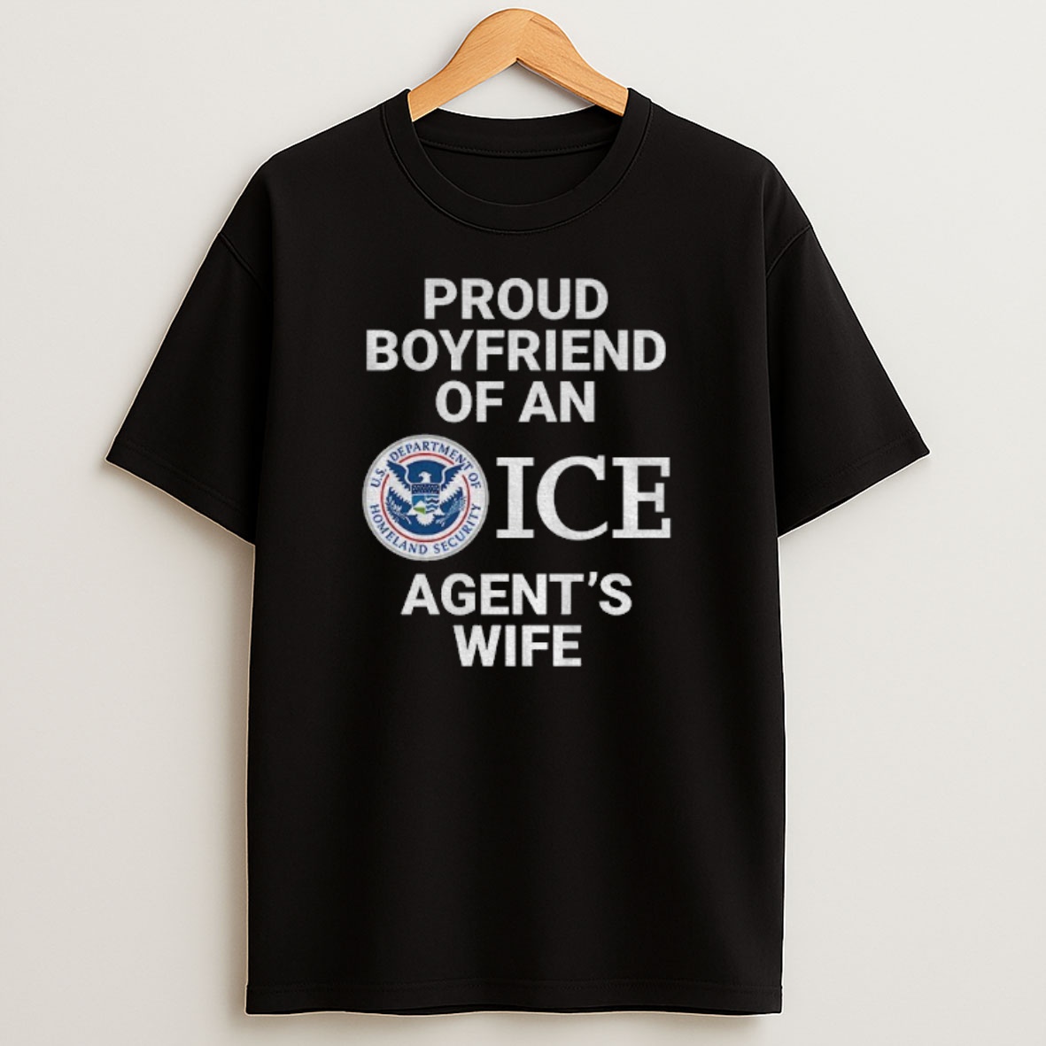 Premium Proud Boyfriend Of An Ice Agents Wife Logo Sweatshirt Tee