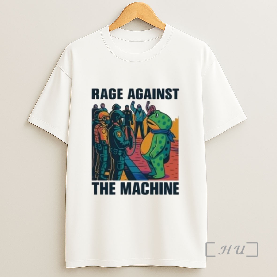 Premium Rage Against The Machine Protest Frog Graphic Sweatshirt Tee Shirt