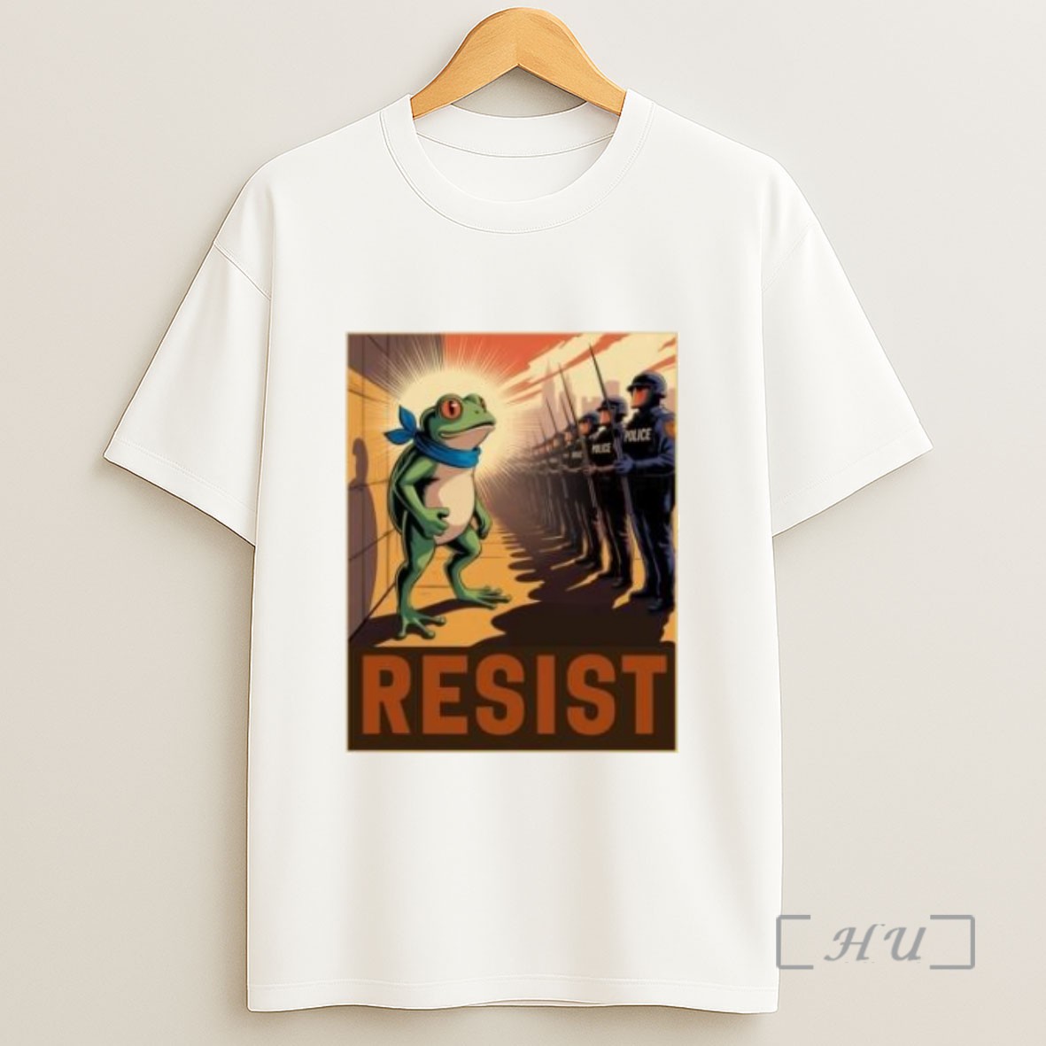 Premium Resist Police Portland Frog Protest Vintage Sweatshirt Tee Shirt