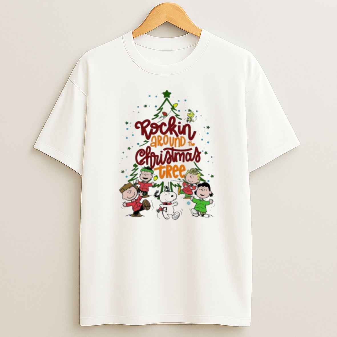 Premium Rockin Around The Christmas Tree Peanuts Sweatshirt Tee