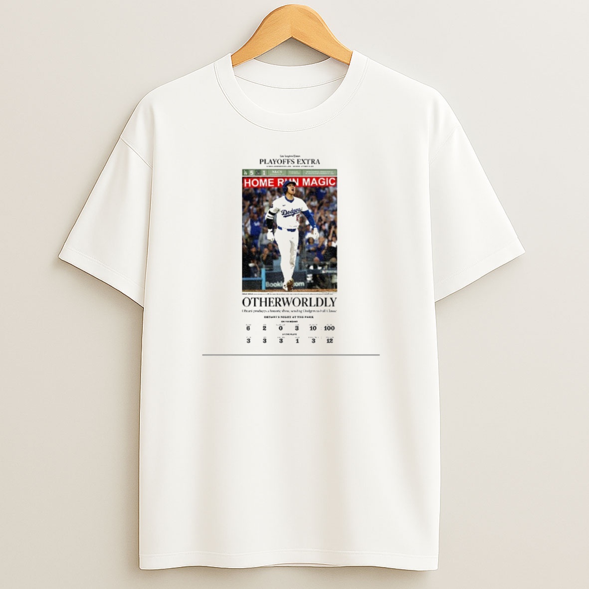 Premium Shohei Ohtani 2025 Nlcs Dodgers Newspaper Home Run Magic Sweatshirt Tee