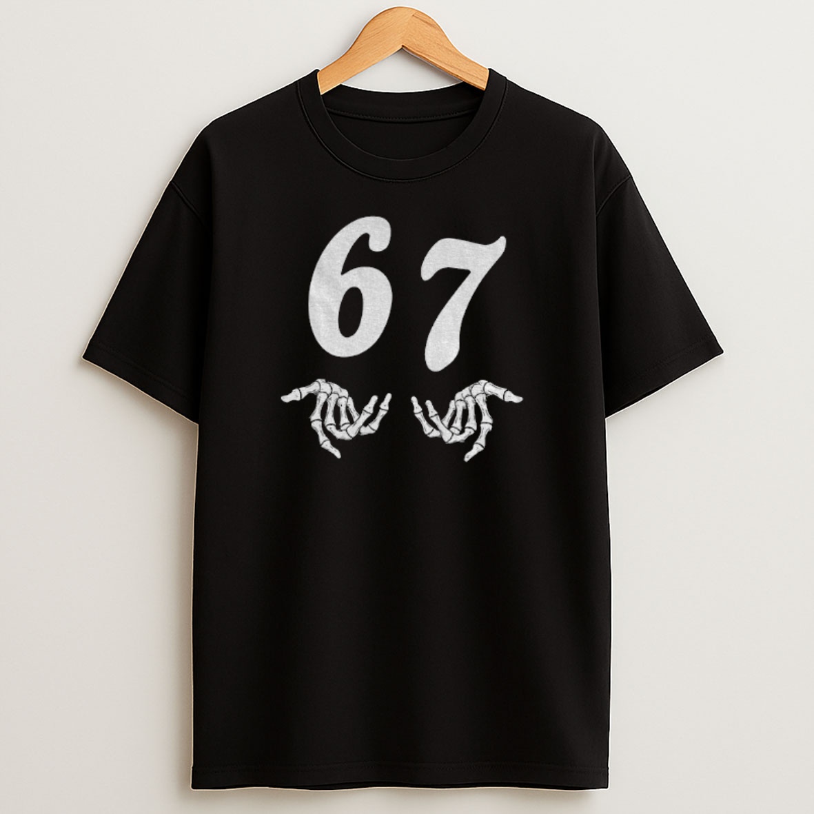 Premium Six Seven 6 7 Meme Skeleton Hand Spooky Season Sweatshirt Tee