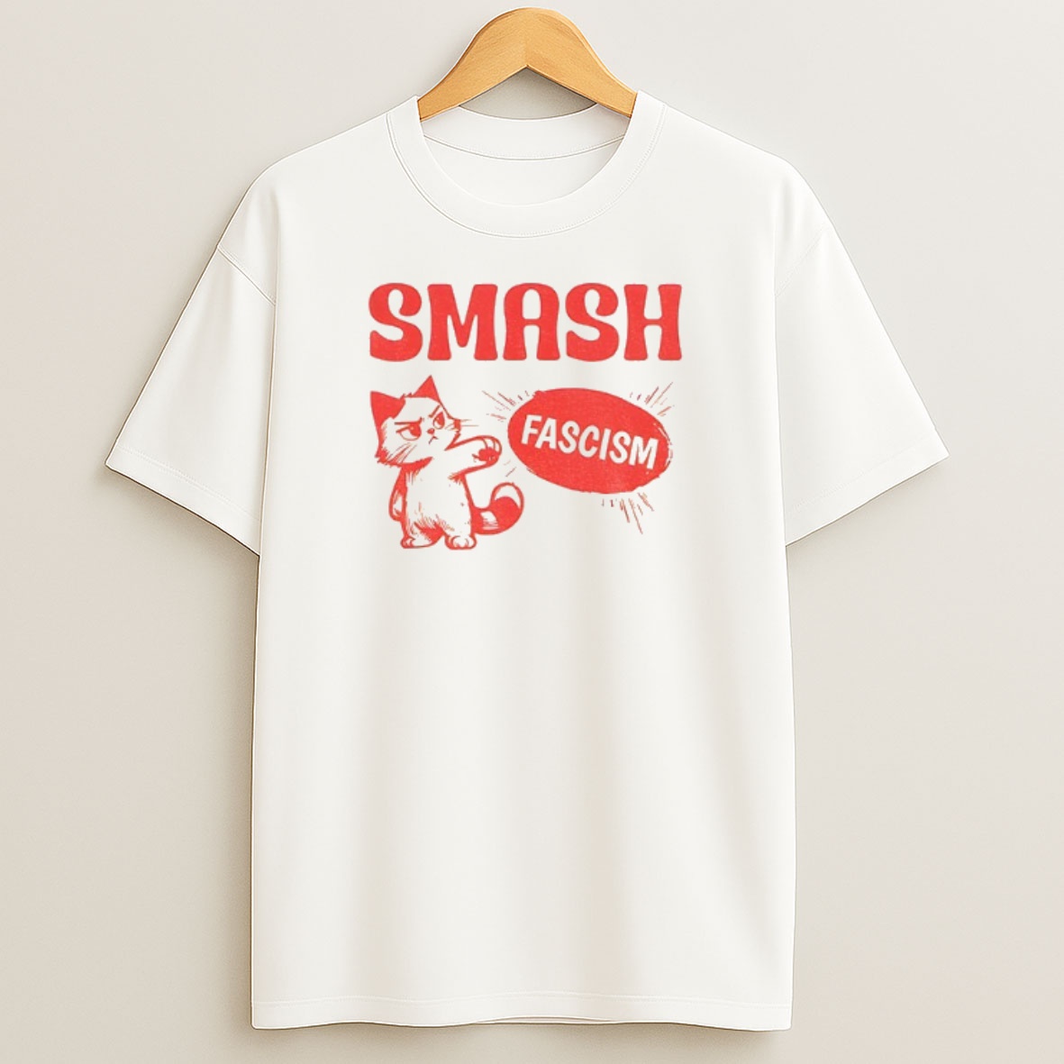 Premium Smash Fascism Feminist Cat Sweatshirt Tee