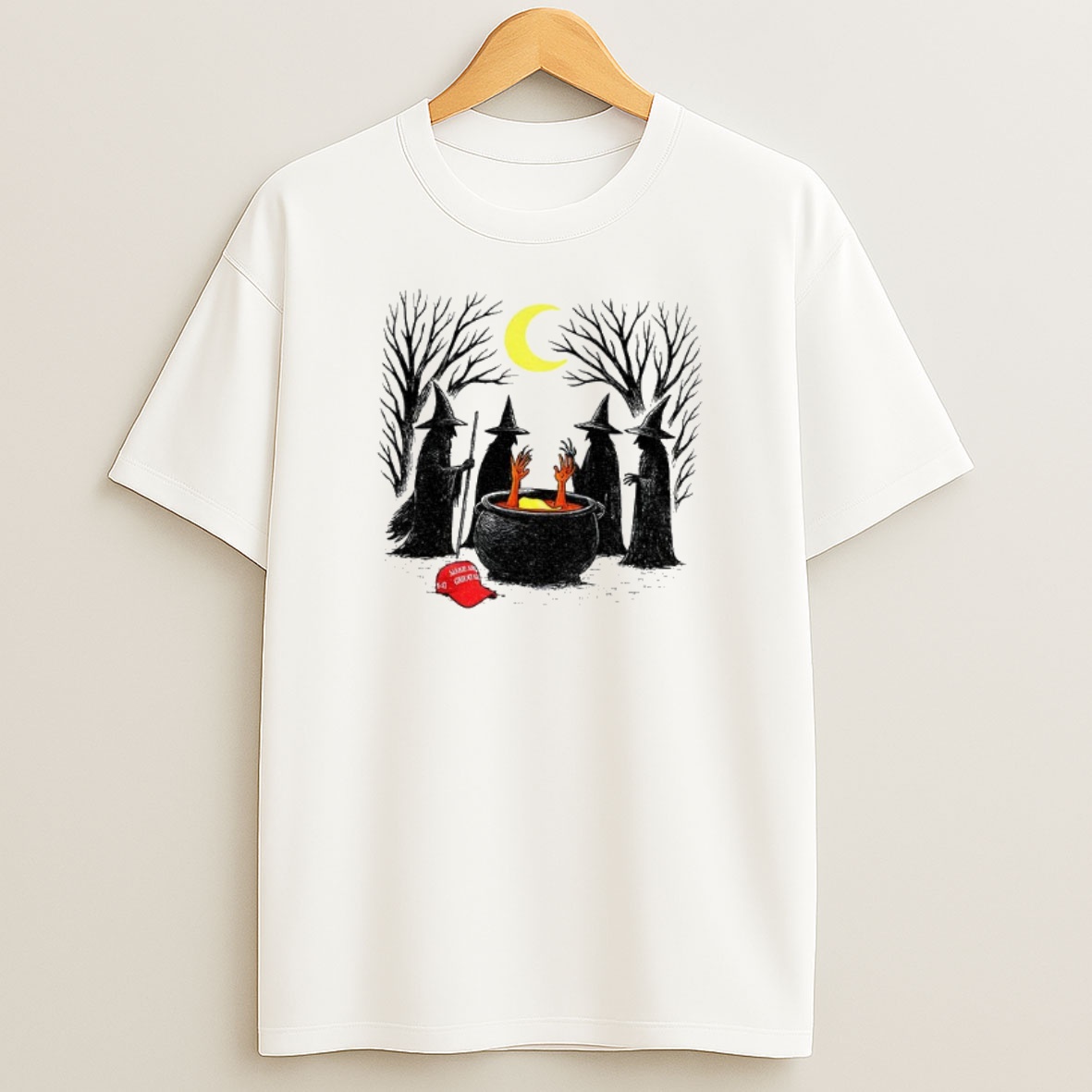 Premium Spooky Witch Halloween Trump Red Hat Sweatshirt Tee