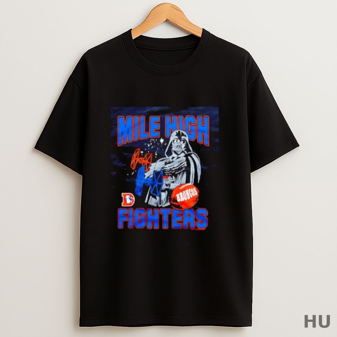 Premium Star Wars X Denver Broncos Mile High Fighters Dark Side T Shirt Sweatshirt Tee