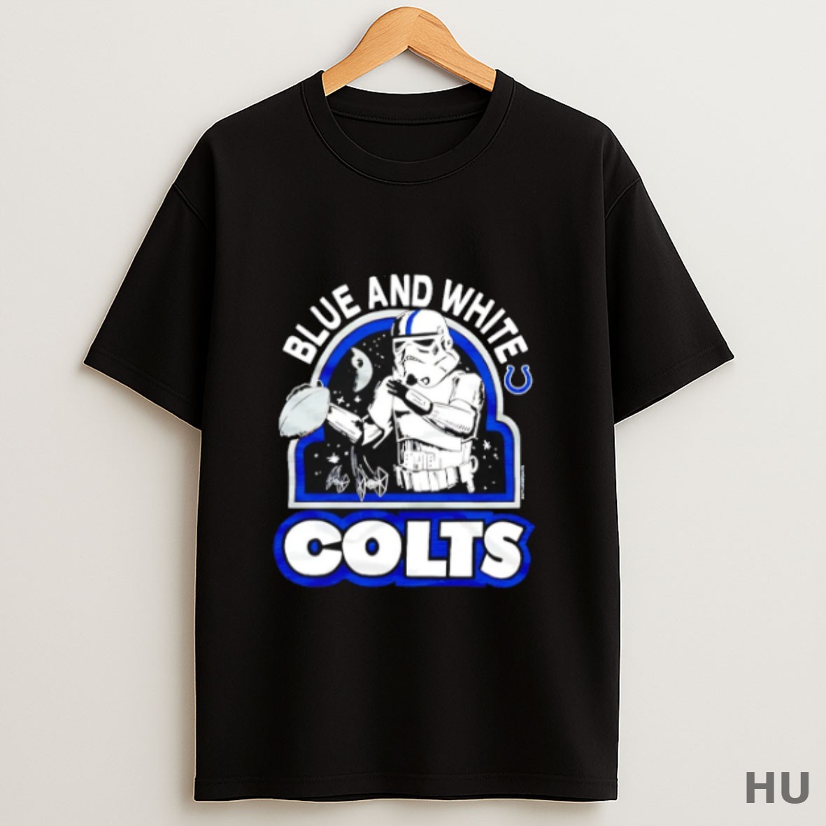 Premium Star Wars X Indianapolis Colts Blue And White Dark Side T Shirt Sweatshirt Tee