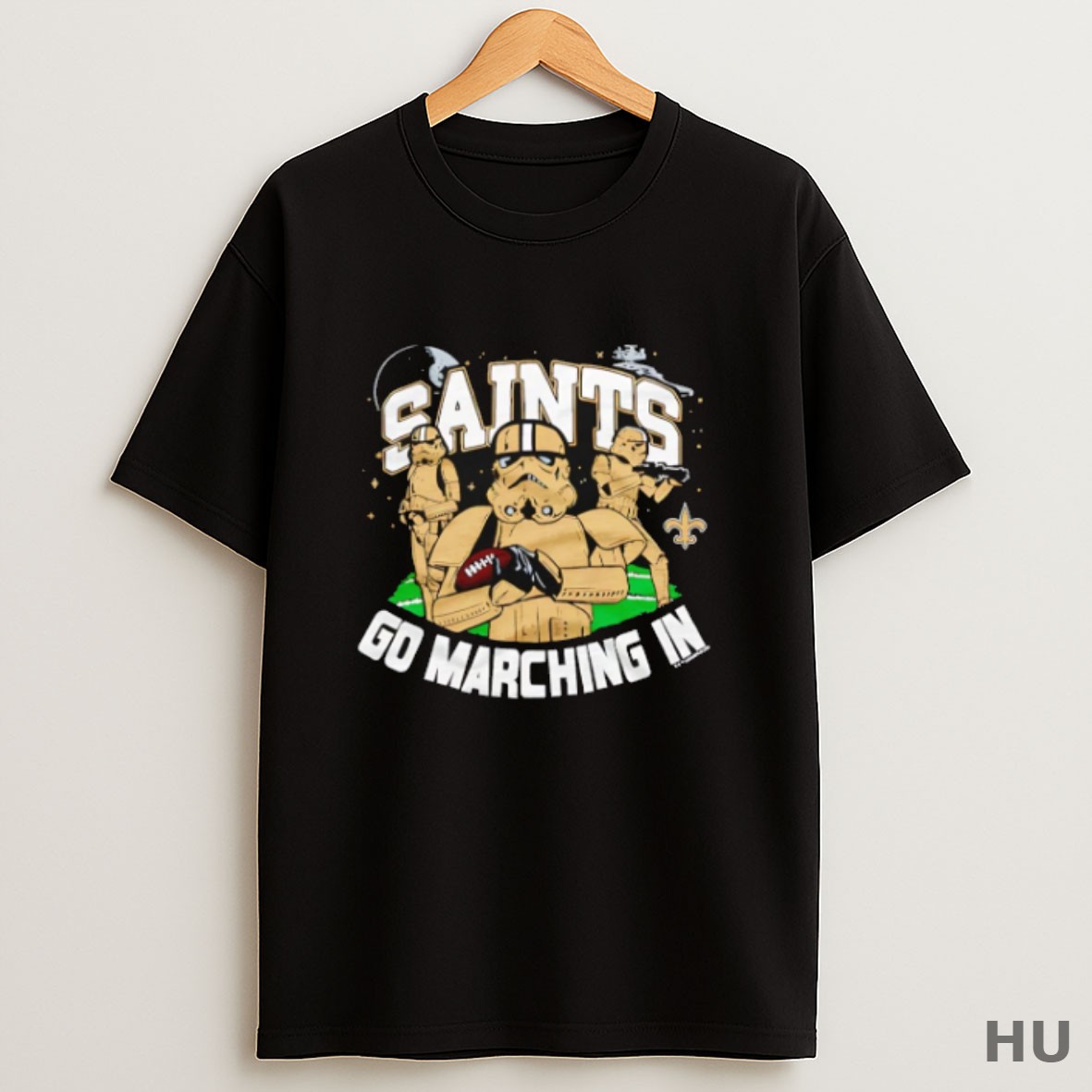 Premium Star Wars X New Orleans Saints Go Marching In Dark Side T Shirt Sweatshirt Tee