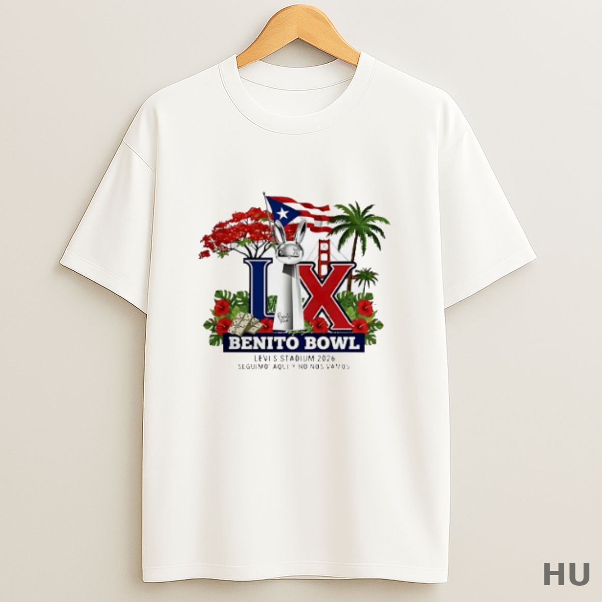 Premium Super Bowl 2026 Bunny Football Music Lover Levis Stadium T Shirt Sweatshirt Tee