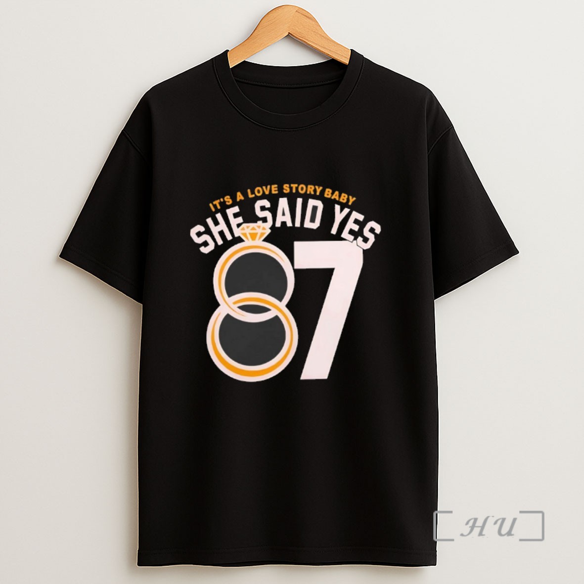 Premium Taylor Kansas City Chiefs Its A Love Story Baby She Said Yes 87 Sweatshirt Tee Shirt