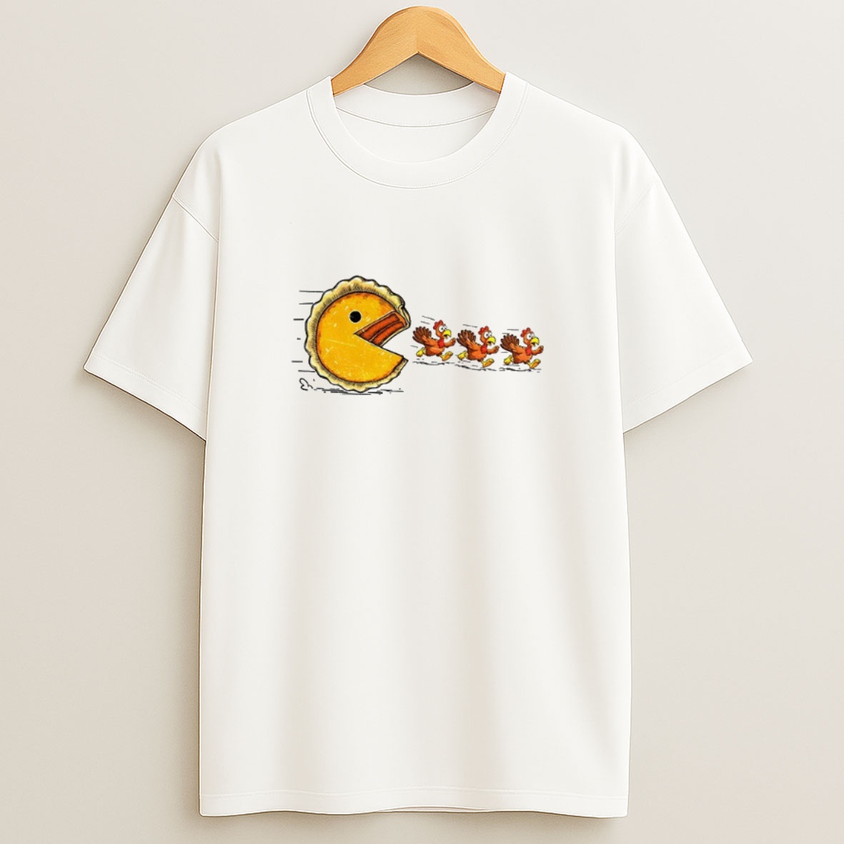 Premium Thanksgiving Funny Turkey And Retro Pumpkin Pie Pacman Thanksgiving Game Sweatshirt Tee