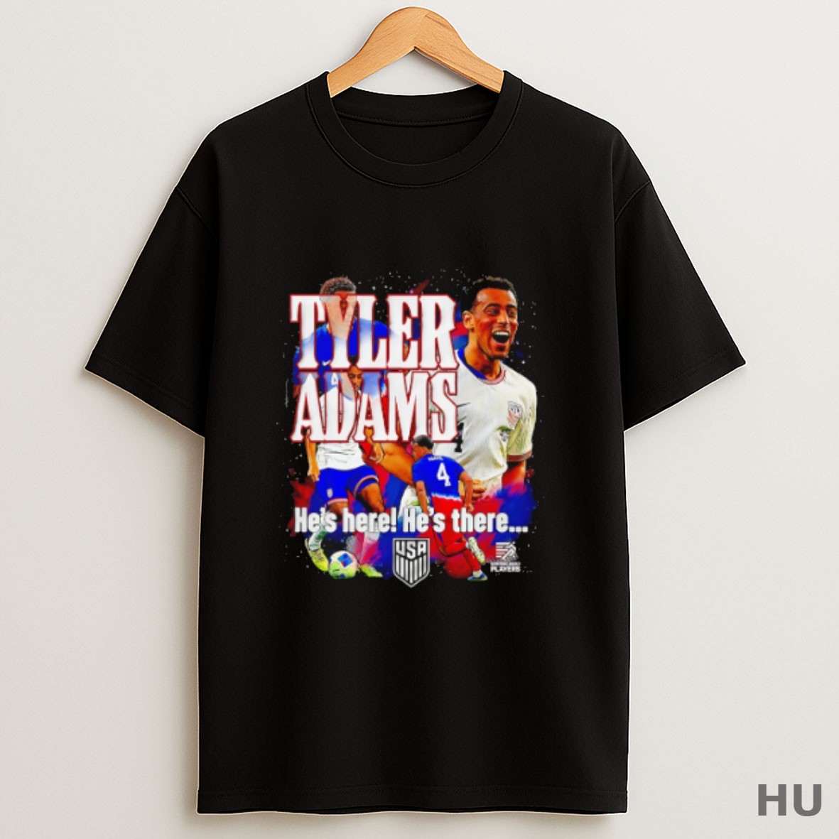 Premium Tyler Adams Warning Usmnt Hes Here Hes There Player Collage T Shirt Sweatshirt Tee