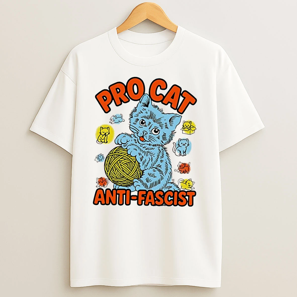 Pro Cat Anti Fascist Emotions T Shirts