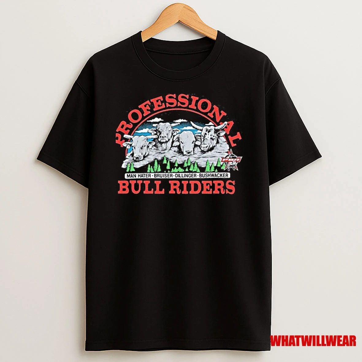 Professional Bull Riders Pbr Man Hater Bruiser Dillinger Bushwacker Bull Mount Rushmore Shirts