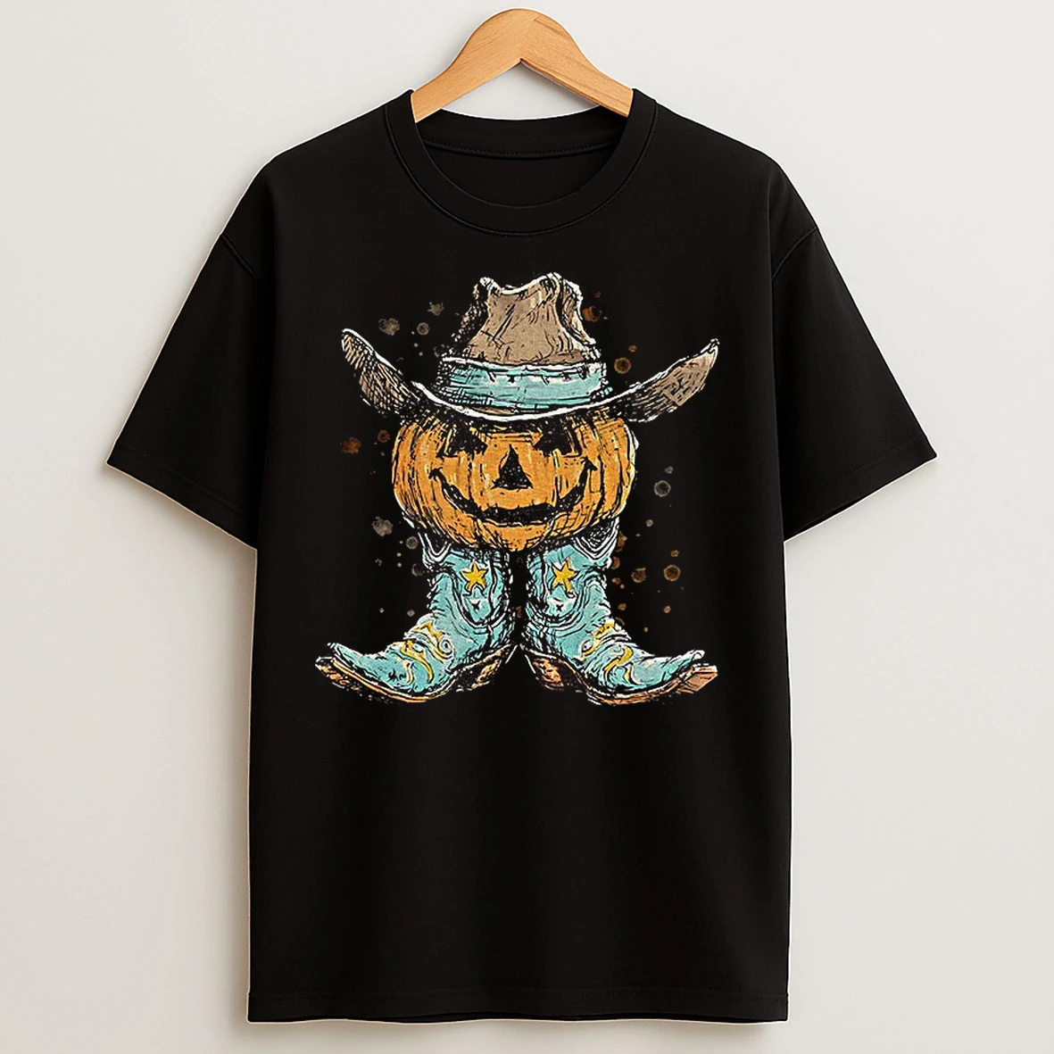 Pumpkin Boots Western Fall Fall Western Girl Halloween T Shirts