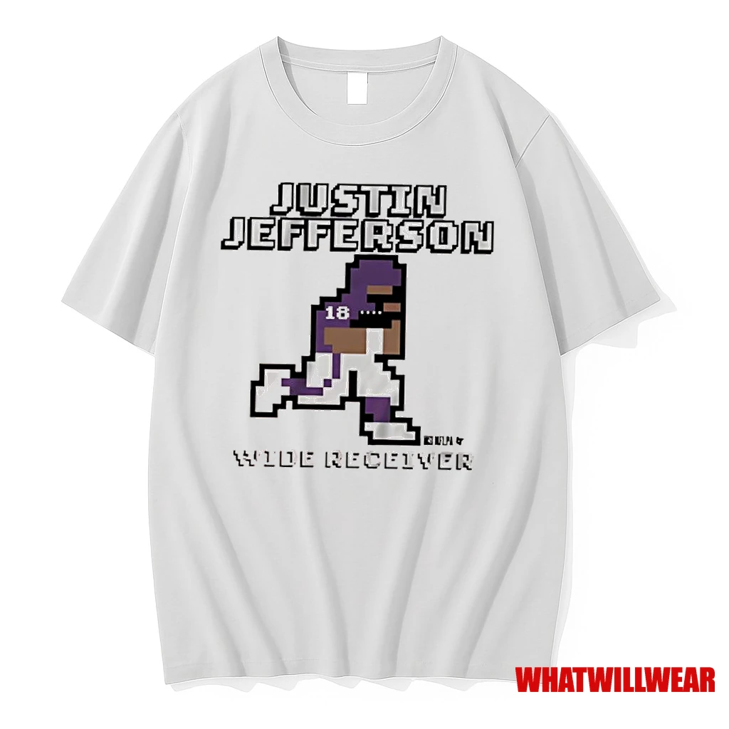 Quaterback Justin Jefferson Minnesota Vikings Retro Baller Shirts