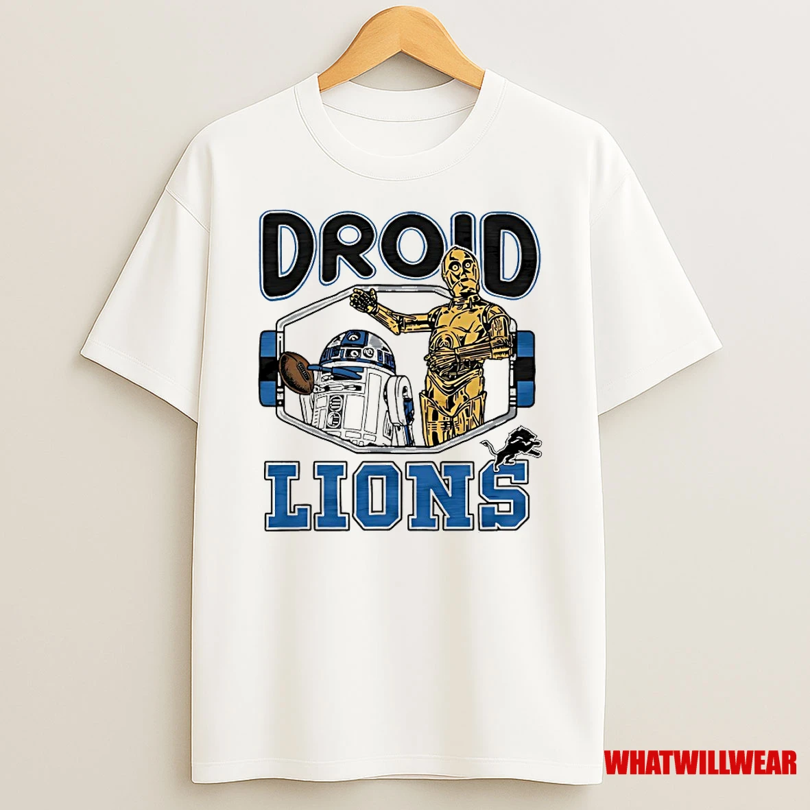 R2 D2 And C 3po Star Wars X Detroit Lions Droid Shirts
