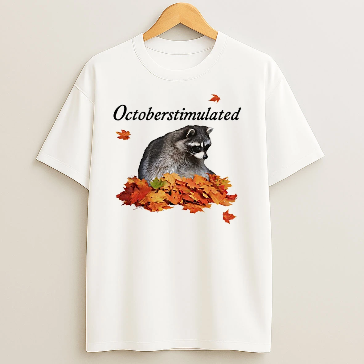 Raccoon October Stimulated T Shirts