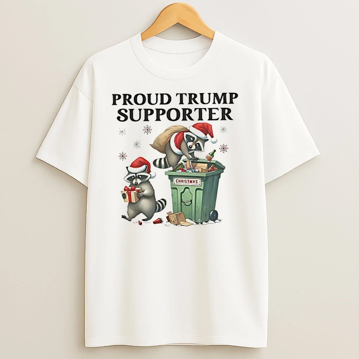 Raccoons Christmas Hat Proud Trump Supporter T Shirts