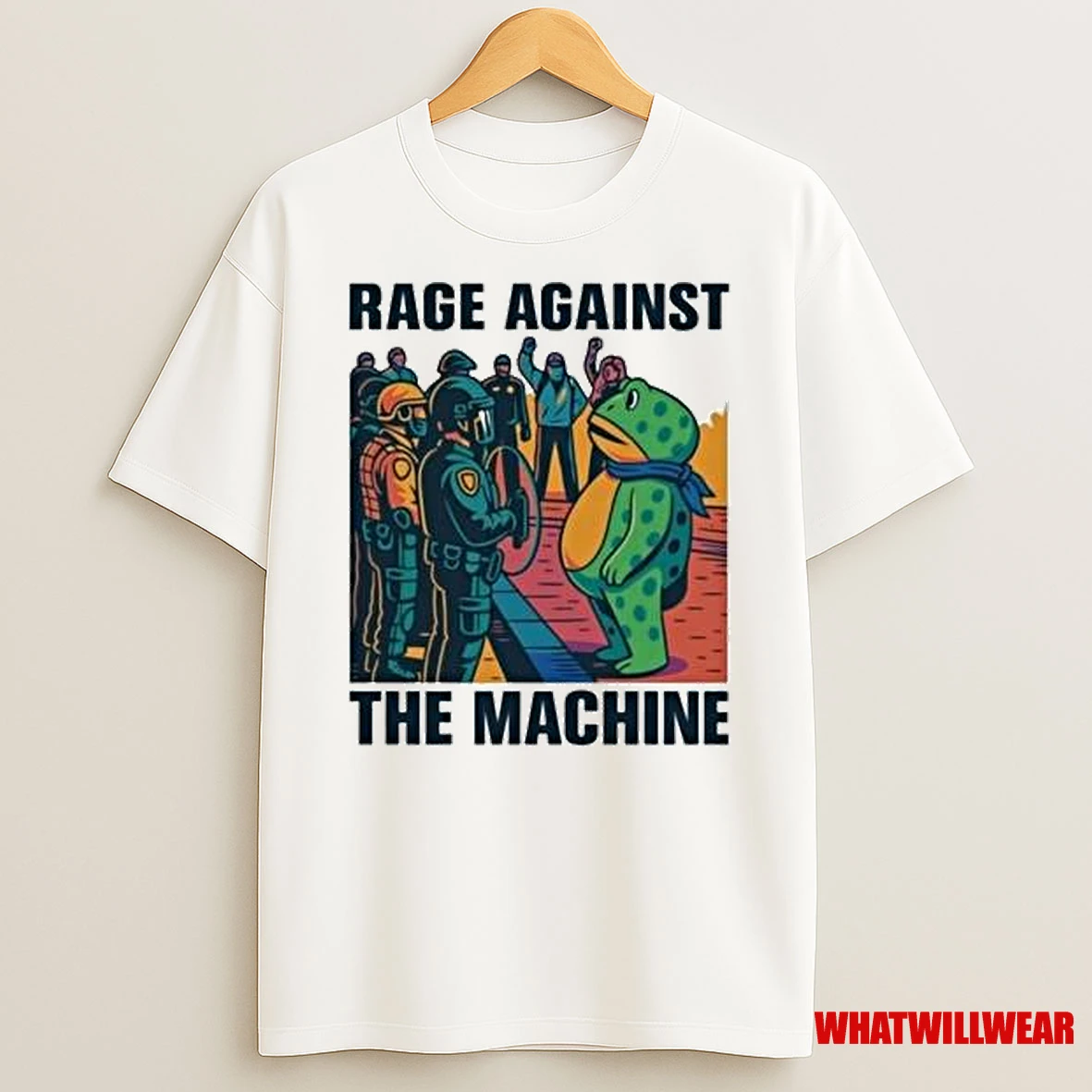 Rage Against The Machine Protest Frog Graphic Shirts