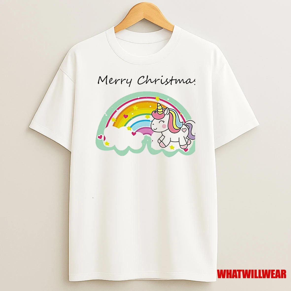 Rainbow Unicorn Merry Christmas Cloud Magic Shirts