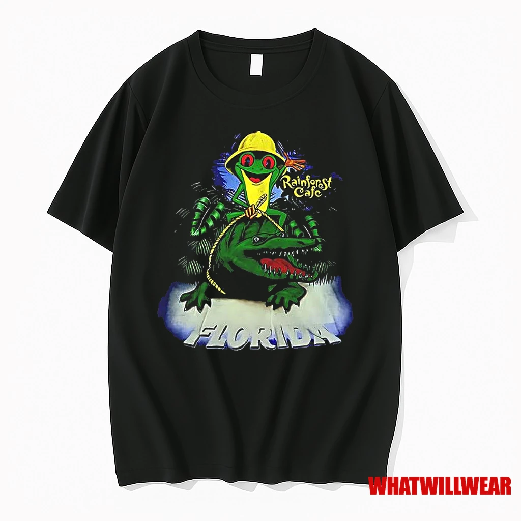 Rainforest Cafe Florida Frog Alligator Cartoon Shirts