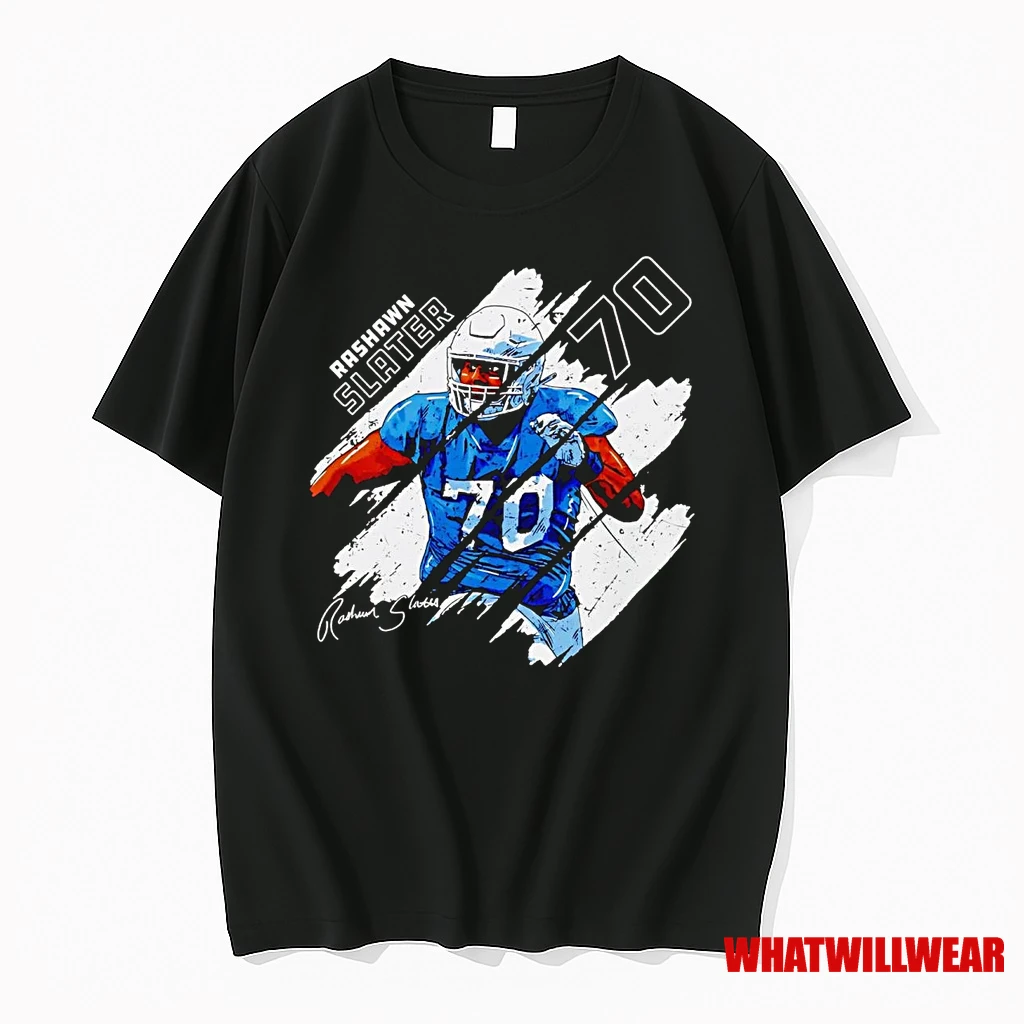 Rashawn Slater Stripes Signature Los Angeles Chargers Shirts