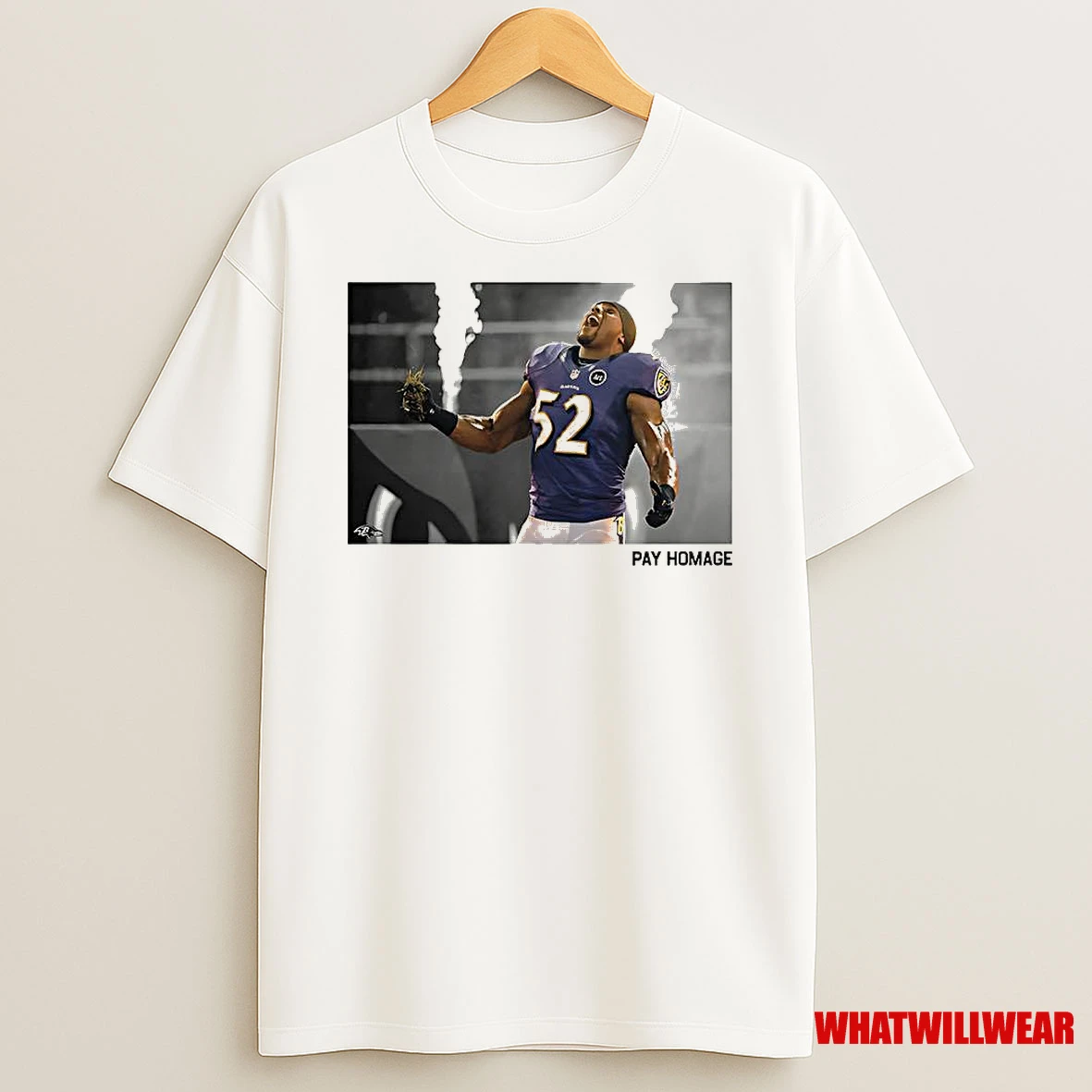 Ray Lewis Baltimore Ravens Football Pay Homage Retro Shirts