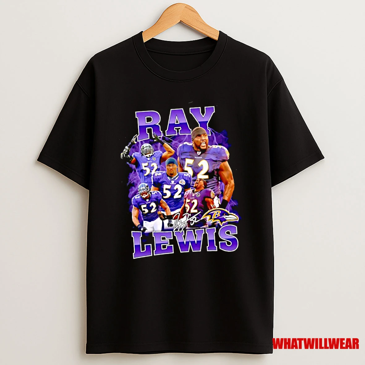 Ray Lewis Baltimore Ravens Signature Logo Shirts