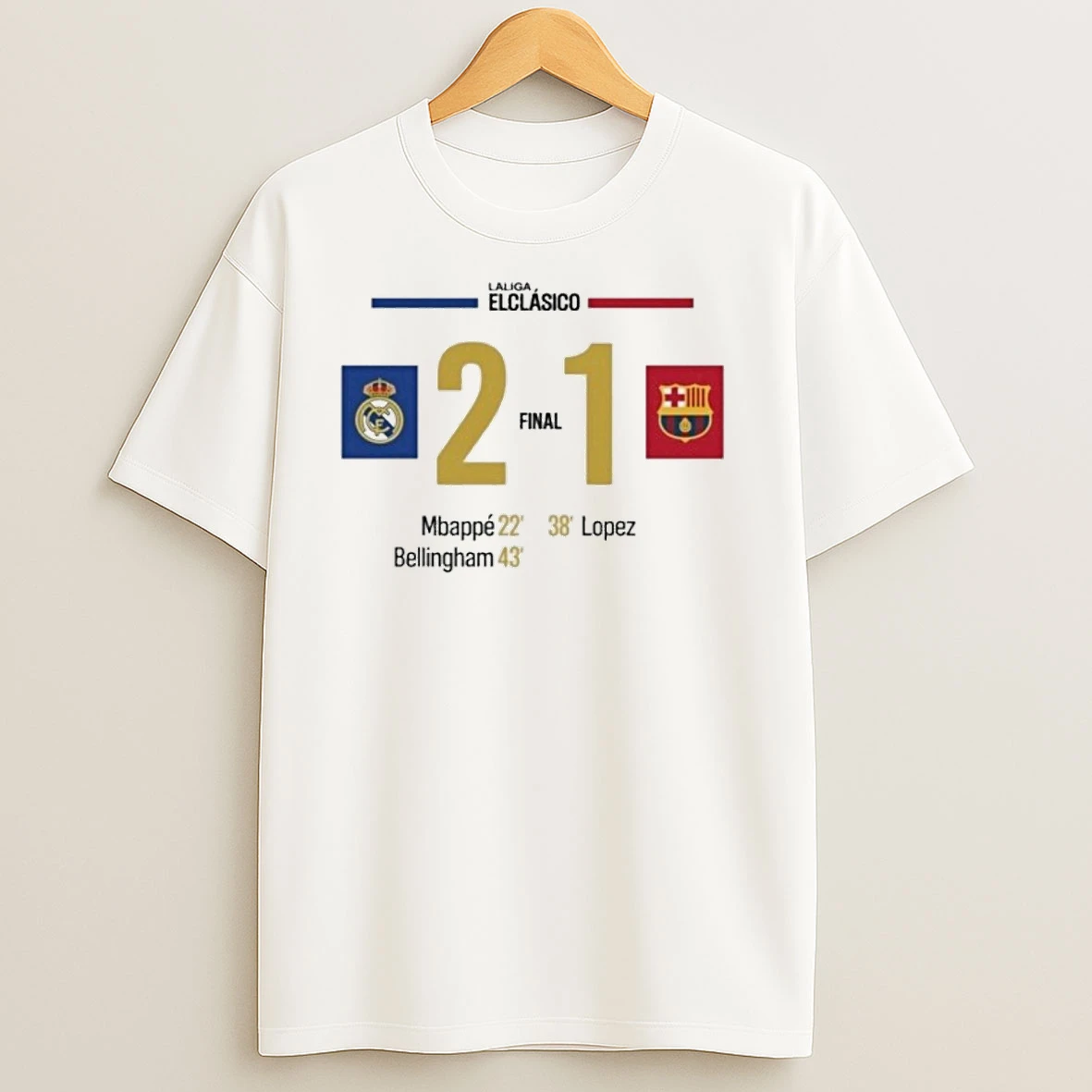 Real Madrid 21 Barcelona El Clasico 2025 Victory T Shirts