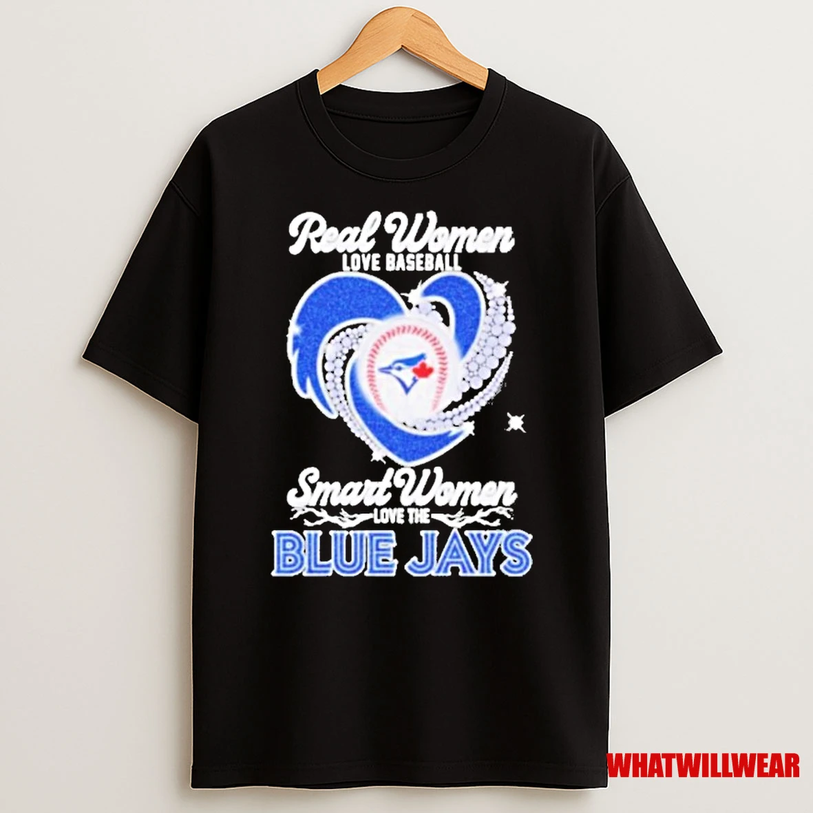 Real Women Love Baseball Smart Women Love The Blue Jays Diamond Heart Shirts