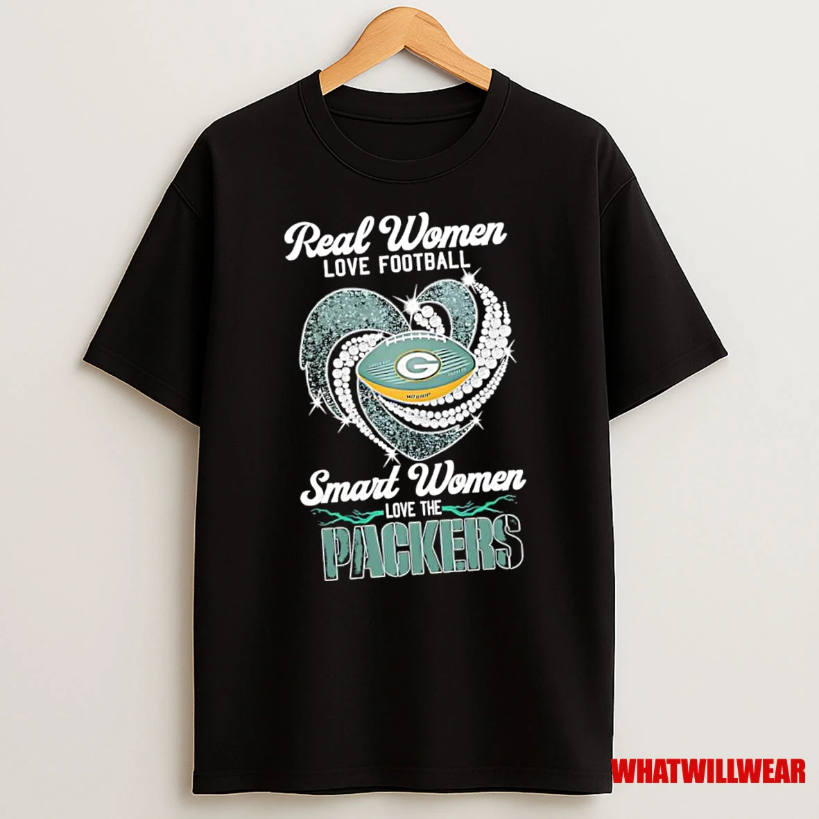 Real Women Love Football Smart Women Love The Green Bay Packers Heart Logo Shirts