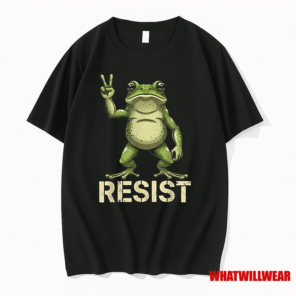 Realistic Frog Resist Protest Peace Sign Funny Activism Shirts