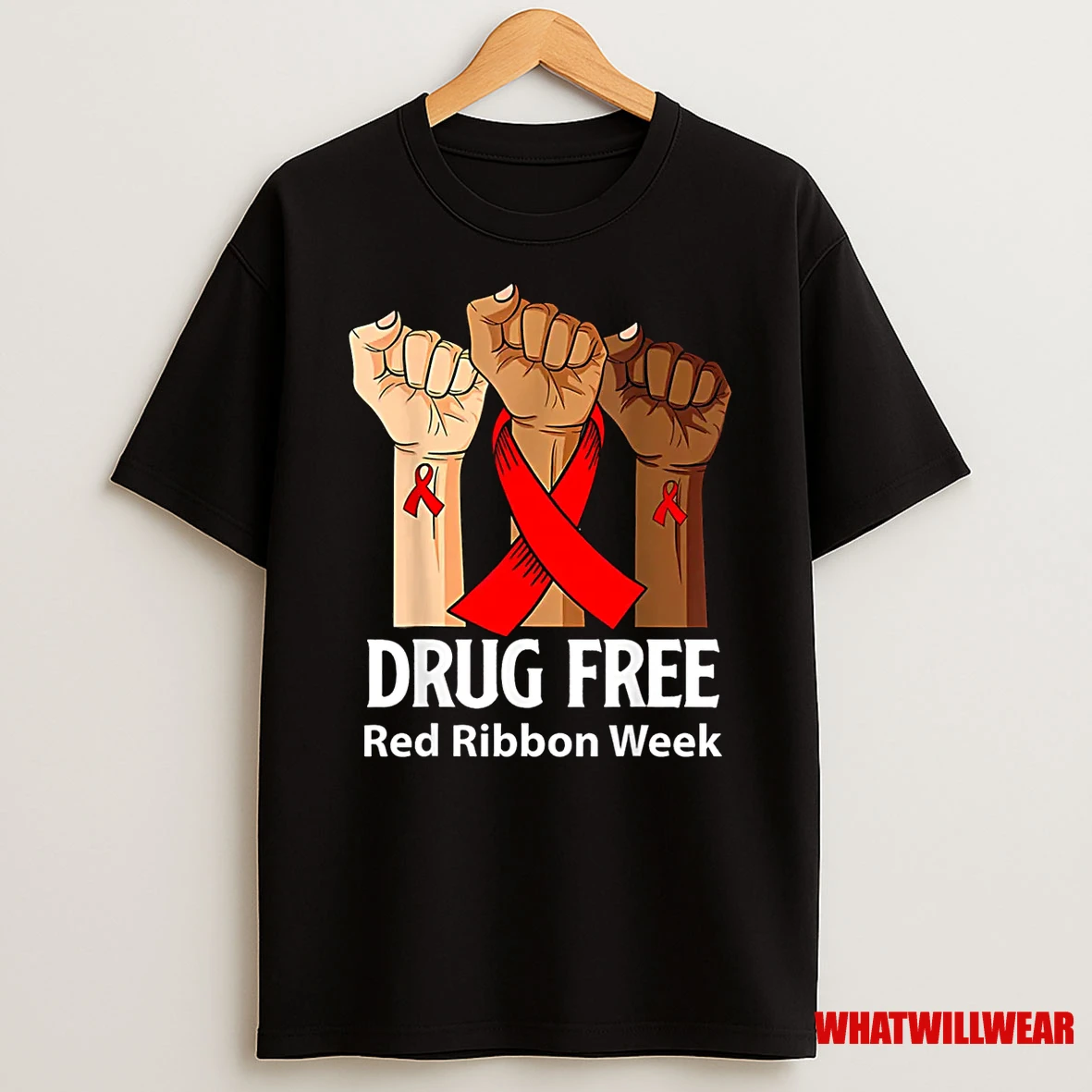 Red Ribbon Week Say No To Drugs Hands Drug Free Anti Drug Shirts