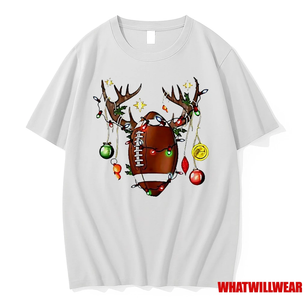 Reindeer Football Christmas Lights Shirts