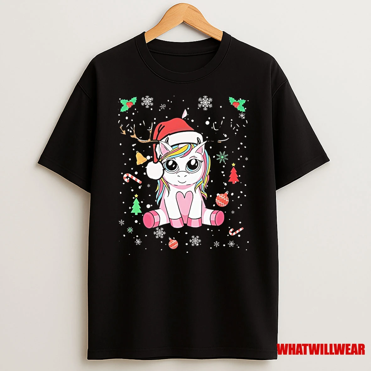 Reindeer Horn Unicorn Santa Hat Christmas Shirts