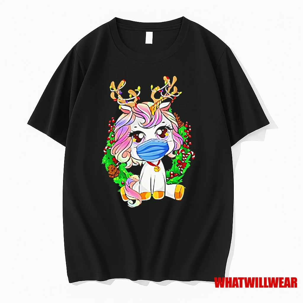 Reindeer Unicorn Masked Holiday Cheer Christmas Shirts
