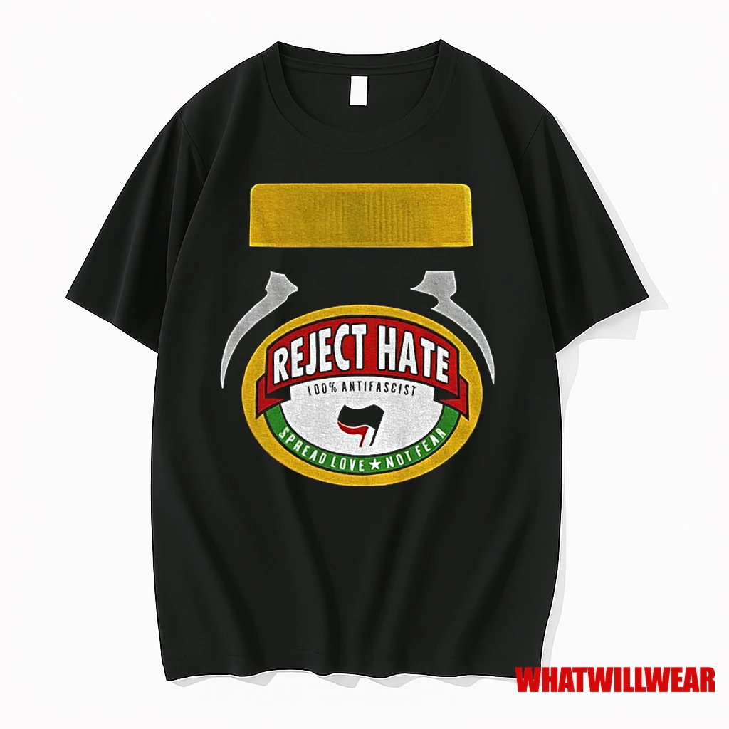 Reject Hate Spread Love Not Fear 100 Antifascist Logo Shirts