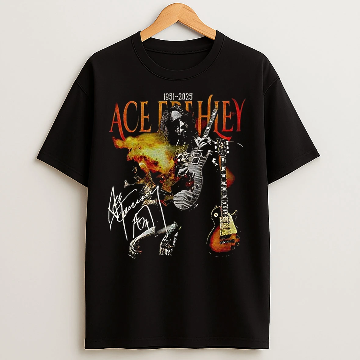Rest In Peace Ace Frehley The Spaceman 1951 2025 Signature T Shirts