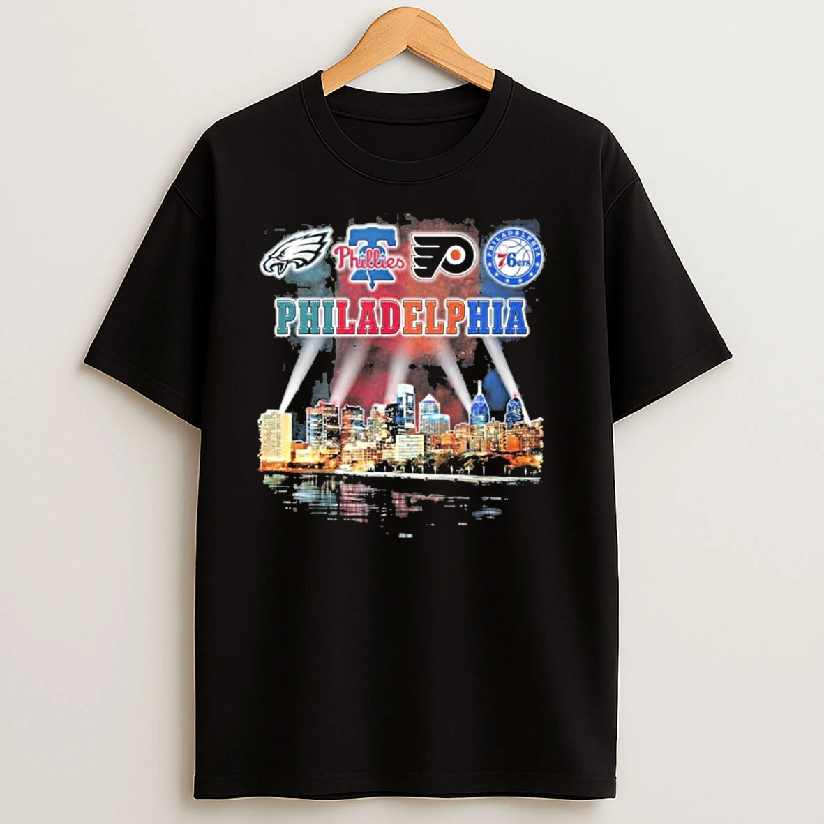 Retro City Of Philadelphia Sports Teams Logo T Shirts